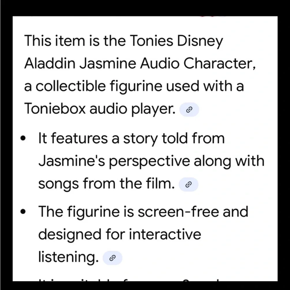 Tonies Disney Aladdin Jasmine Figurine - Turquoise/Gold Audio Character NIP